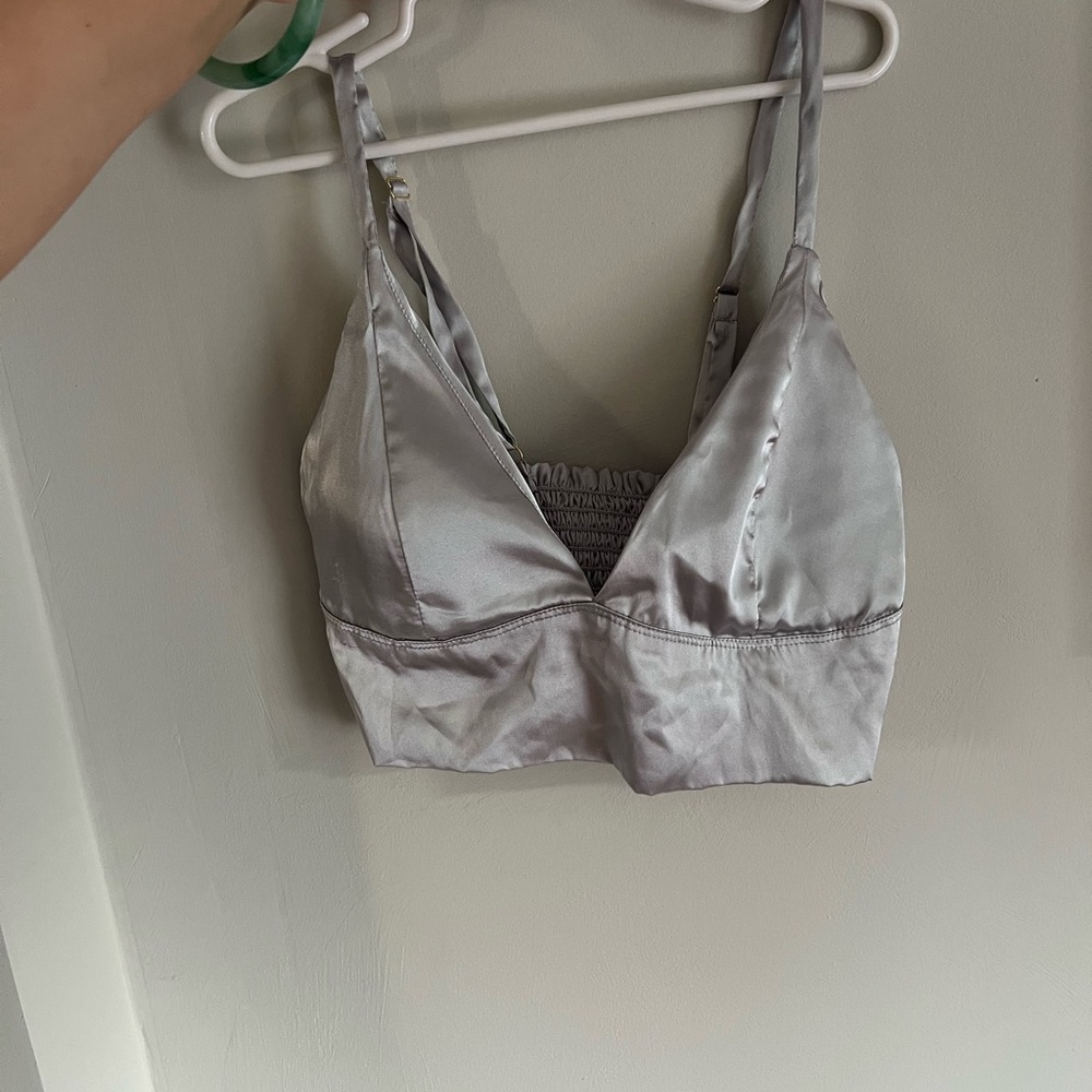 Silver Satin Bralette